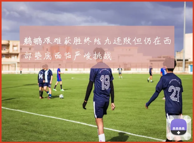 鹈鹕艰难获胜终结九连败但仍在西部垫底面临严峻挑战